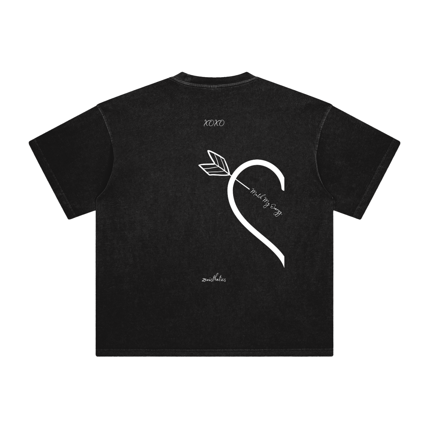 left side cupid tee black | "match my energy"