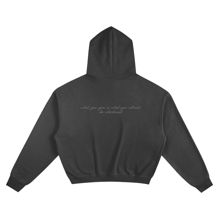 wisdom boxy hoodie black