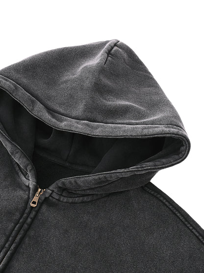 Zip-Through Boxy Hoodie